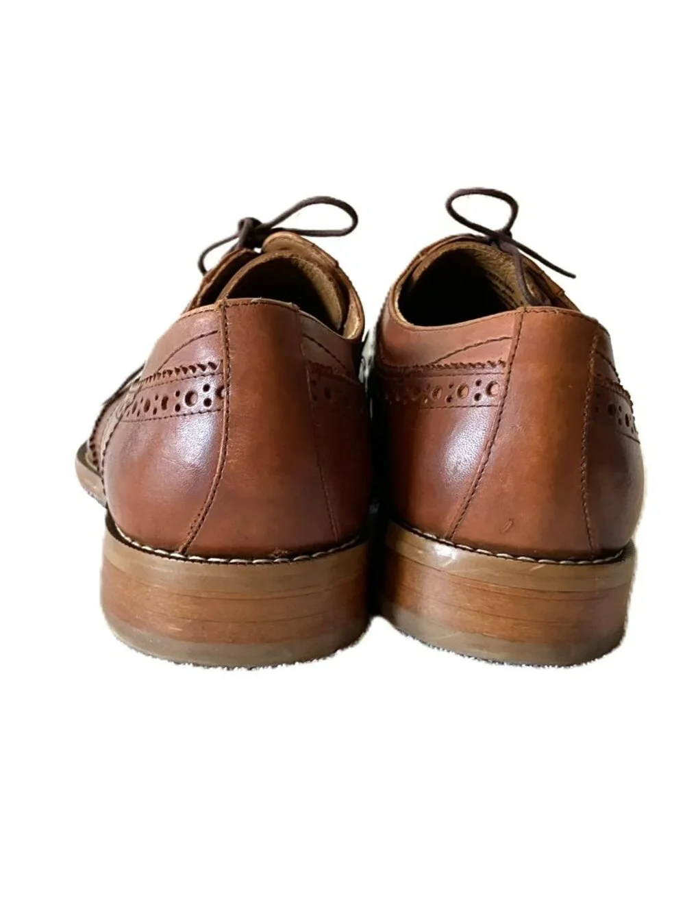 Donald Pliner Men’s Wingtip Brogue Oxford / Derby Shoes Light Brown Leather 9.5M